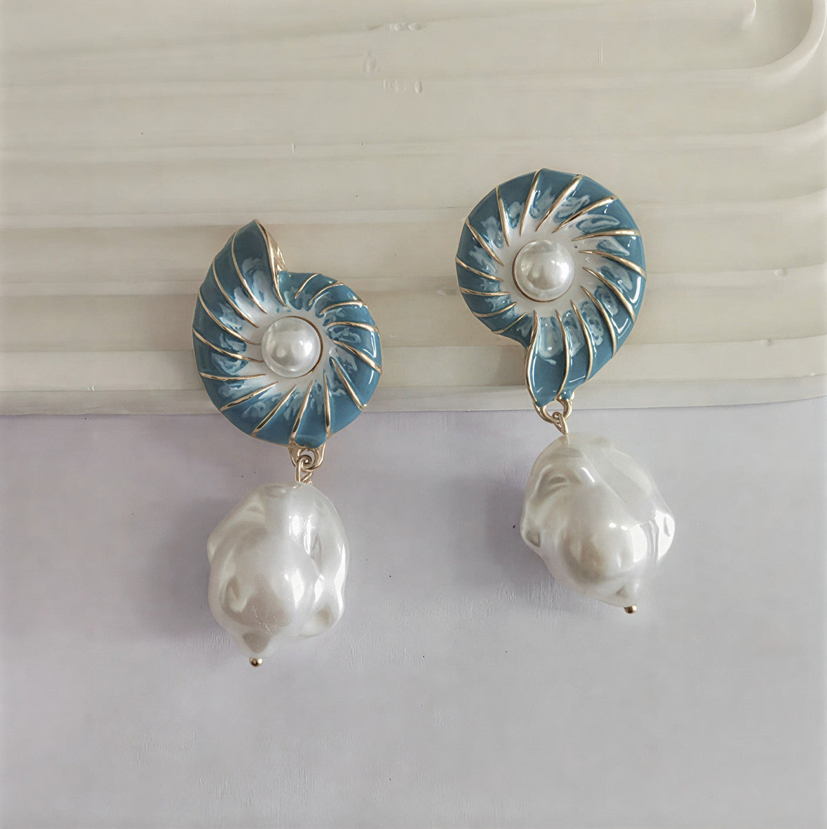 Seashell Perle Boucles d'Oreilles