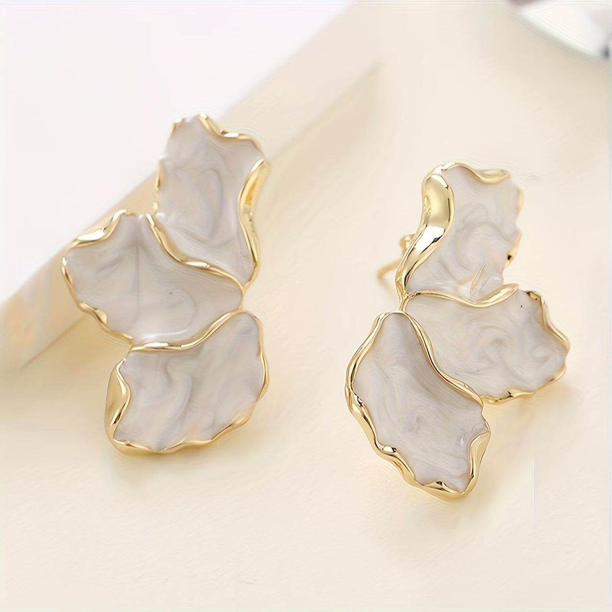 Perle Fleur Petal Boucles d'Oreilles