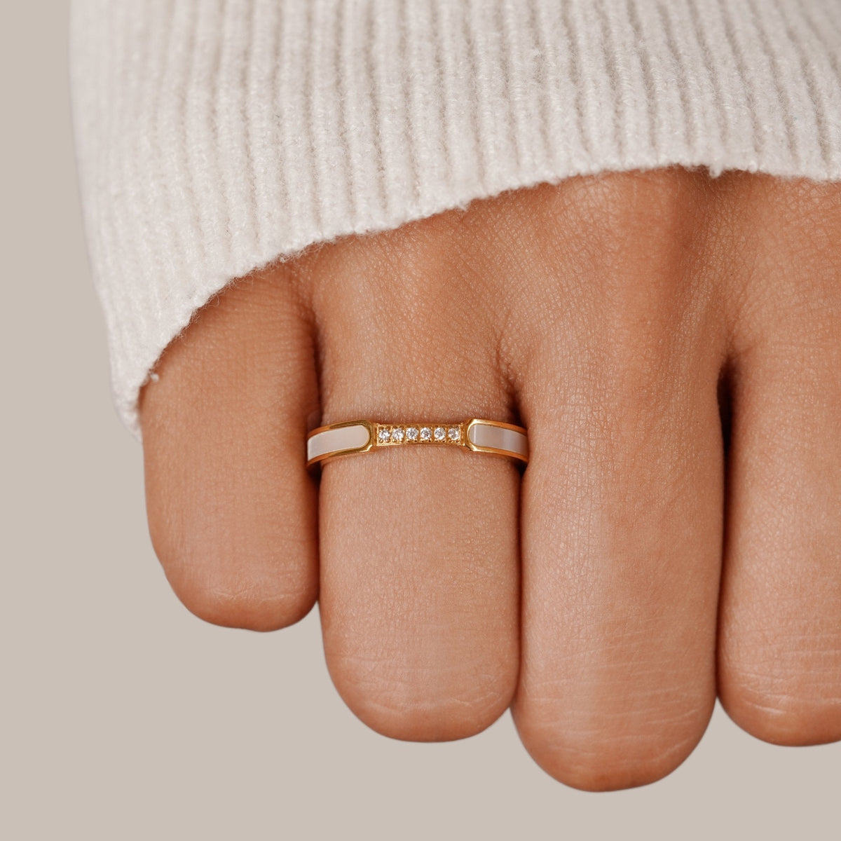 Or Incrustation Anneau Bague